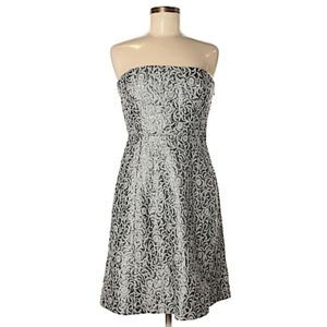 Limited Silver Brocade Strapless Dress